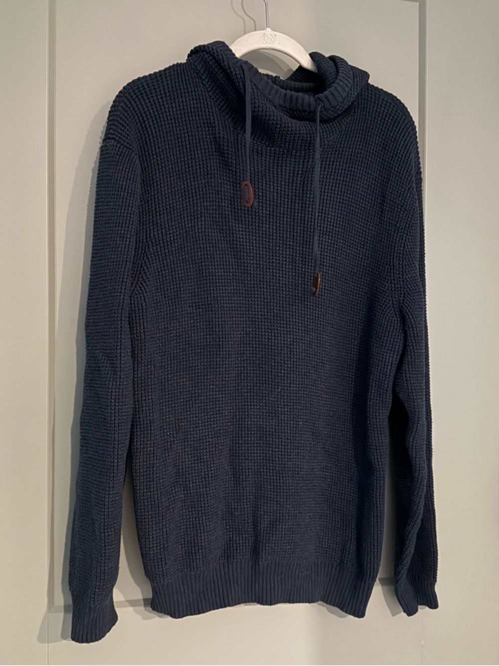 Marine Layer Men's Navy Knit Hooded Sweater